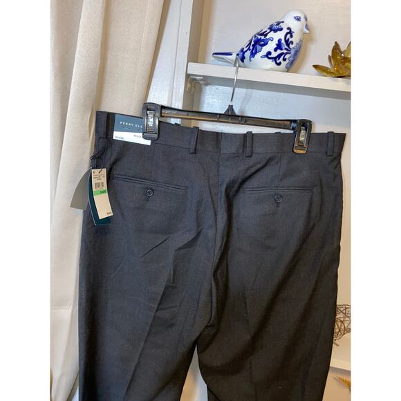 NWT $150 Men’s Perry Ellis 34x30 Regular Fit Black Dress Pants without Pockets - Picture 9 of 10